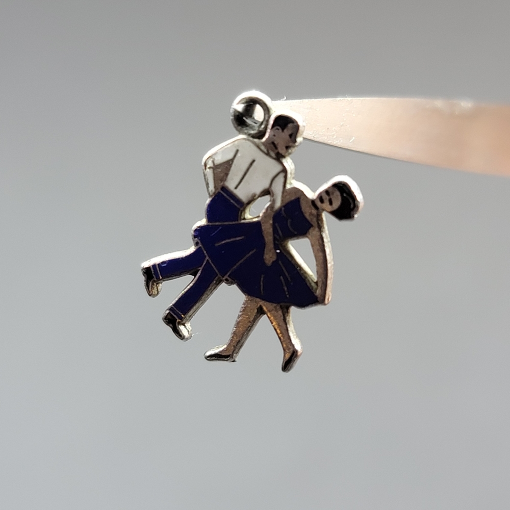Sterling silver enameled dancing charm